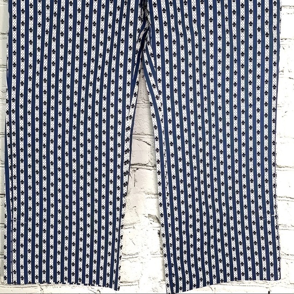 EUC-VINTAGE 90s Ann Taylor Loft, Stretch, Printed, Cropped,Pockets,St Leg Pants - Picture 3 of 14